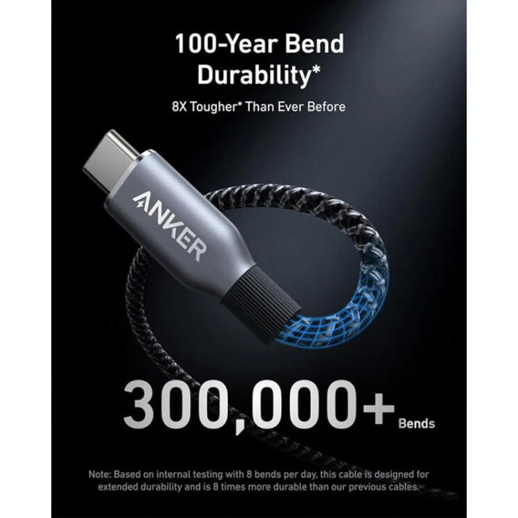 کابل شارژ 0.9 متری انکر مدل Anker Prime USB-C to USB-C Cable A88E2