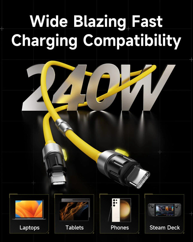 کابل شارژ سریع SHARGE برند شارج مدل SL106 USB‑C به USB‑C طول ۱.۲ متر