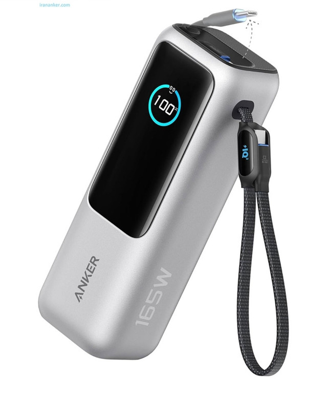 پاوربانک انکر 25000 میلی آمپر 165 وات پک گلوبال انگلیسی Anker Zolo PowerBank 25K 165W Built-In USB-C مدل A1695