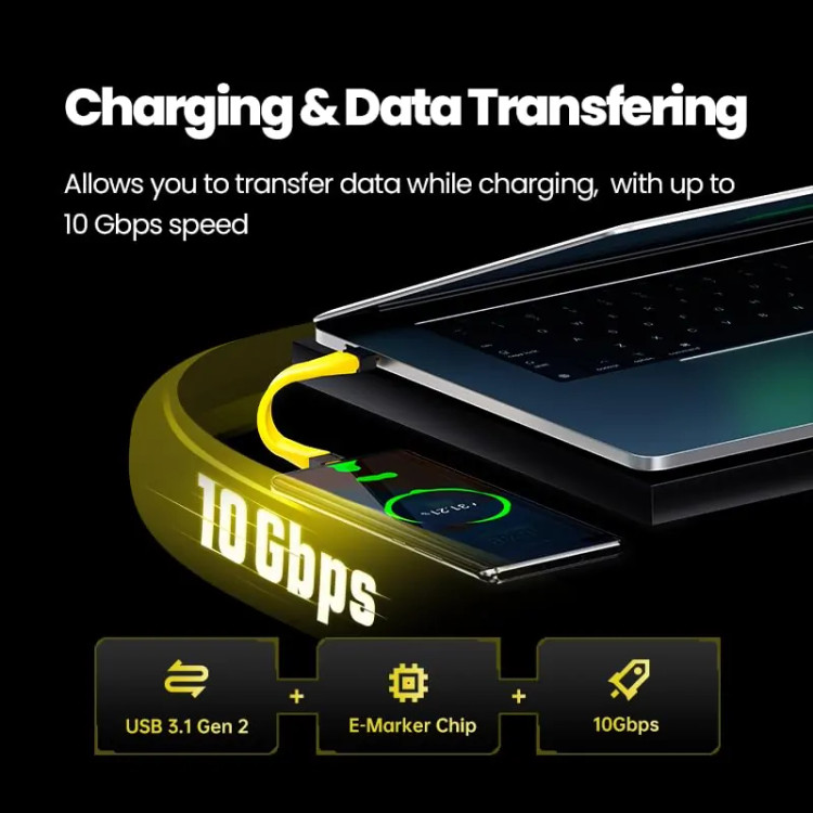 کابل شارژ SHARGE مدل SL017U USB‑C به USB‑C طول 14 سانتی متر